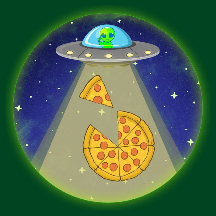 Cool Pizza Loving UFO Alien Cooling Performance Crew T-Shirt