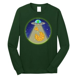 Cool Pizza Loving UFO Alien Long Sleeve Shirt