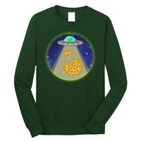 Cool Pizza Loving UFO Alien Long Sleeve Shirt