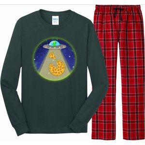 Cool Pizza Loving UFO Alien Long Sleeve Pajama Set