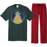 Cool Pizza Loving UFO Alien Pajama Set