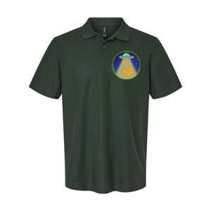 Cool Pizza Loving UFO Alien Softstyle Adult Sport Polo