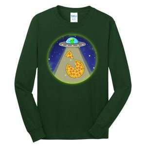 Cool Pizza Loving UFO Alien Tall Long Sleeve T-Shirt