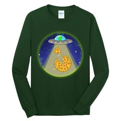 Cool Pizza Loving UFO Alien Tall Long Sleeve T-Shirt