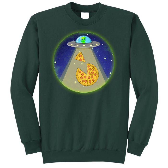 Cool Pizza Loving UFO Alien Tall Sweatshirt