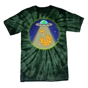 Cool Pizza Loving UFO Alien Tie-Dye T-Shirt