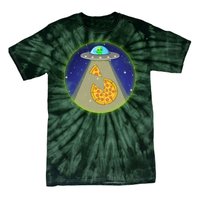 Cool Pizza Loving UFO Alien Tie-Dye T-Shirt