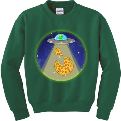 Cool Pizza Loving UFO Alien Kids Sweatshirt