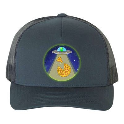 Cool Pizza Loving UFO Alien Yupoong Adult 5-Panel Trucker Hat