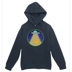 Cool Pizza Loving UFO Alien Urban Pullover Hoodie