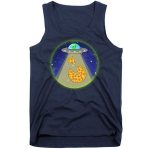 Cool Pizza Loving UFO Alien Tank Top