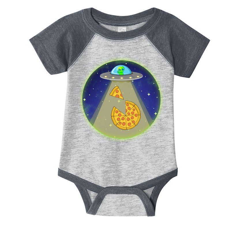 Cool Pizza Loving UFO Alien Infant Baby Jersey Bodysuit