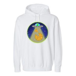 Cool Pizza Loving UFO Alien Garment-Dyed Fleece Hoodie