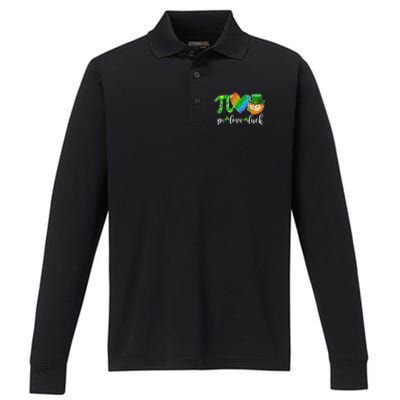 Cute Pi Love Luck Math Teacher Leprechaun St Patricks Day Performance Long Sleeve Polo