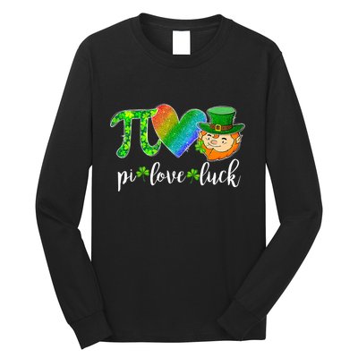 Cute Pi Love Luck Math Teacher Leprechaun St Patricks Day Long Sleeve Shirt