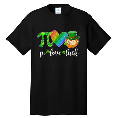 Cute Pi Love Luck Math Teacher Leprechaun St Patricks Day Tall T-Shirt