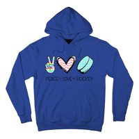 Cute Peace Love Hockey For Women Teen Girl Hockey Team Gift Hoodie