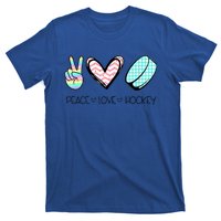 Cute Peace Love Hockey For Women Teen Girl Hockey Team Gift T-Shirt