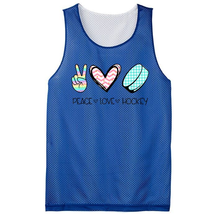 Cute Peace Love Hockey For Women Teen Girl Hockey Team Gift Mesh Reversible Basketball Jersey Tank