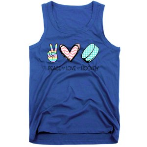 Cute Peace Love Hockey For Women Teen Girl Hockey Team Gift Tank Top