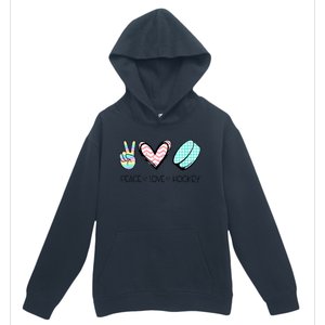 Cute Peace Love Hockey For Women Teen Girl Hockey Team Gift Urban Pullover Hoodie