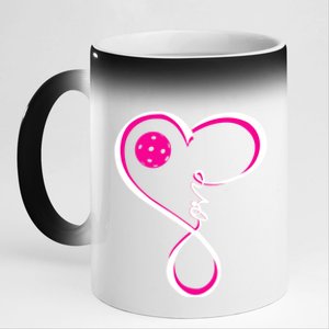 Cute Pickleball Ladies I Love Pickleball Gift 11oz Black Color Changing Mug