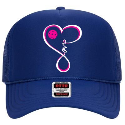 Cute Pickleball Ladies I Love Pickleball Gift High Crown Mesh Back Trucker Hat