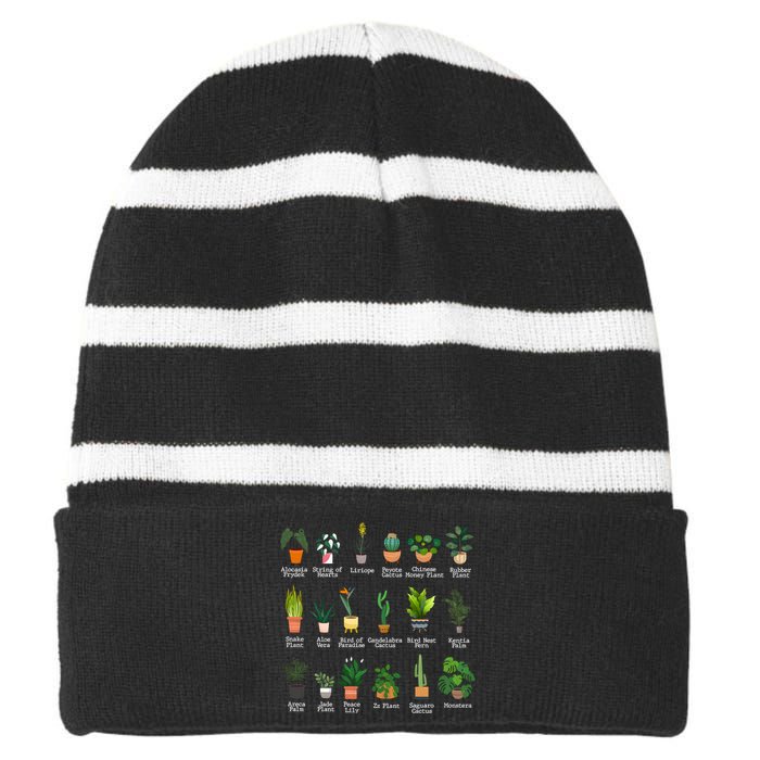 Crazy Plant Lady Gardener Striped Beanie with Solid Band