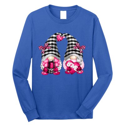 Cute Pink Lesbian Valentines Day Gnomes For Her Funny Love Great Gift Long Sleeve Shirt