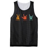 Classic Peace Love Rock Vintage Concert Band Rock Music Mesh Reversible Basketball Jersey Tank