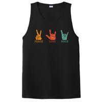 Classic Peace Love Rock Vintage Concert Band Rock Music PosiCharge Competitor Tank