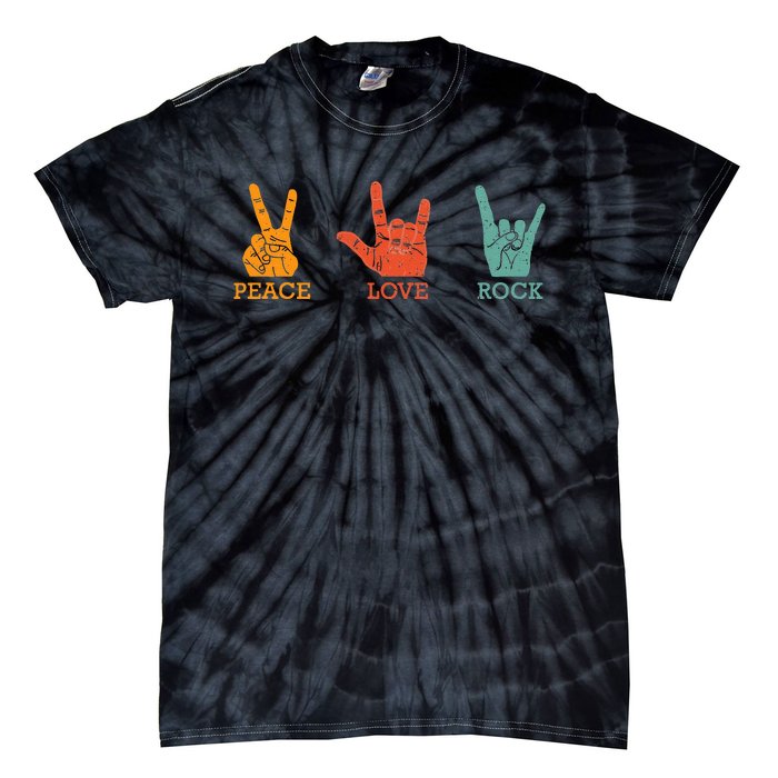 Classic Peace Love Rock Vintage Concert Band Rock Music Tie-Dye T-Shirt