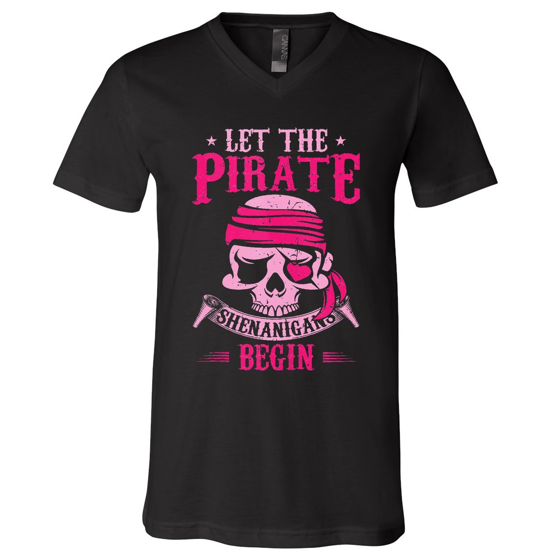 Captain Pirate Let The Pirate Shenanigans Begin Funny V-Neck T-Shirt