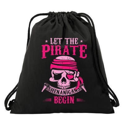 Captain Pirate Let The Pirate Shenanigans Begin Funny Drawstring Bag