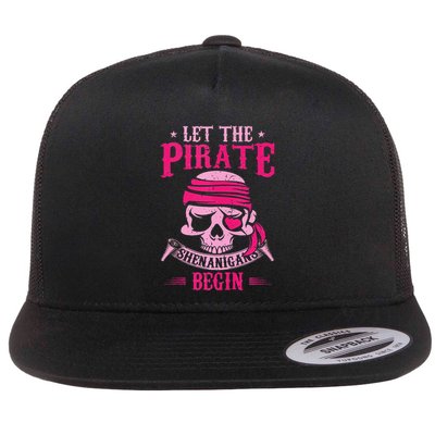 Captain Pirate Let The Pirate Shenanigans Begin Funny Flatbill Hat