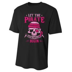 Captain Pirate Let The Pirate Shenanigans Begin Funny Performance Sprint T-Shirt