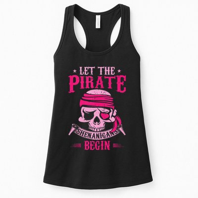 Captain Pirate Let The Pirate Shenanigans Begin Funny Womens Tank Top