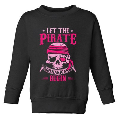 Captain Pirate Let The Pirate Shenanigans Begin Funny Toddler Sweatshirt