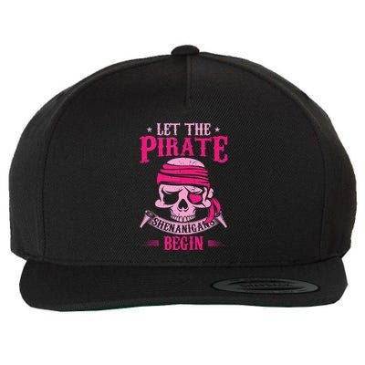 Captain Pirate Let The Pirate Shenanigans Begin Funny Wool Snapback Cap