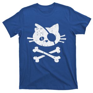 Cat Pirate Lazy Halloween Costume Kitten Skull Crossbones T-Shirt