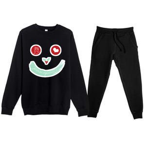 Christmas Peace Love Joy Holiday Smiley Premium Crewneck Sweatsuit Set