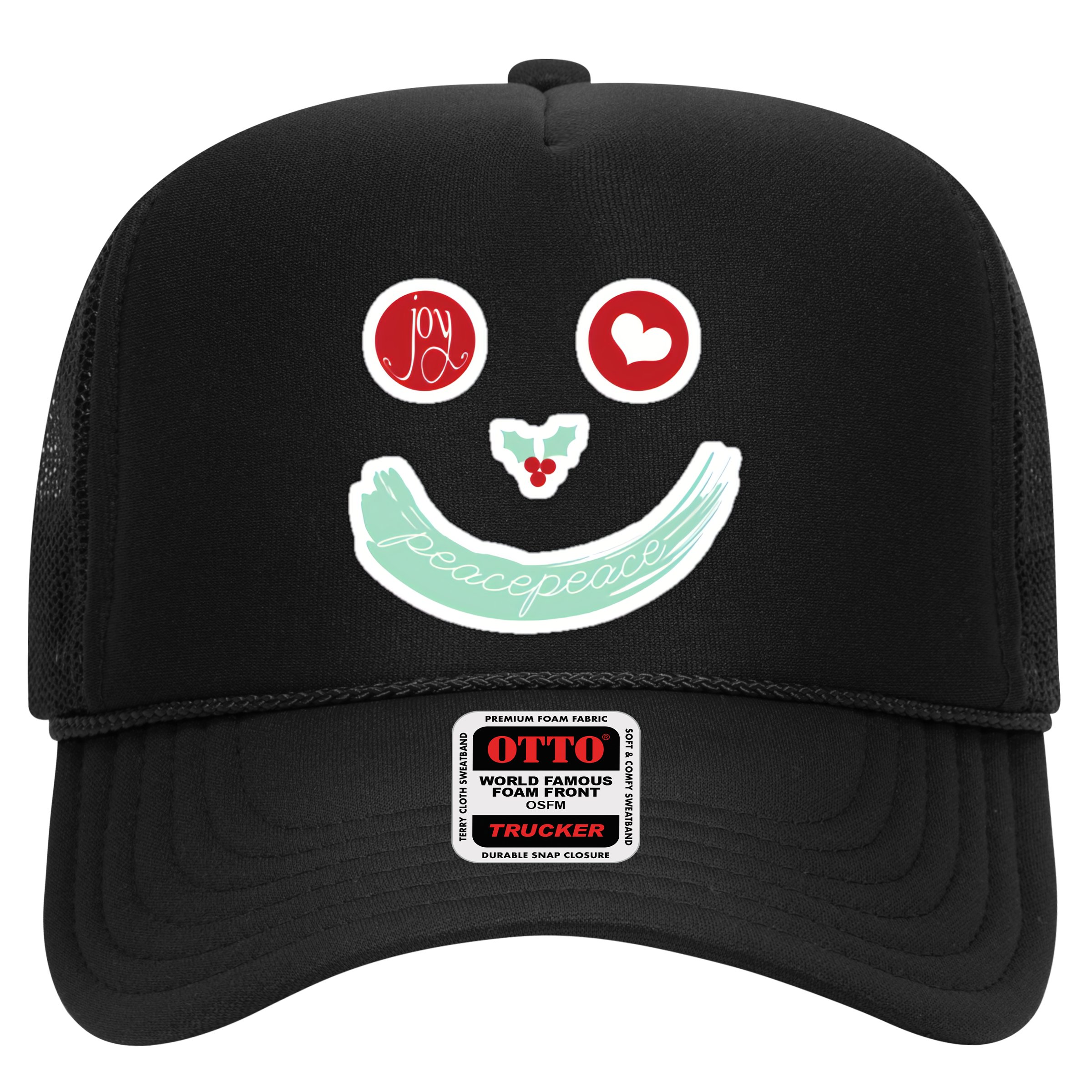 Christmas Peace Love Joy Holiday Smiley Hat