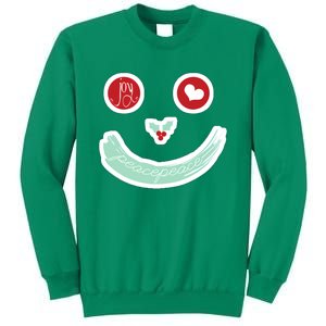 Christmas Peace Love Joy Holiday Smiley Sweatshirt