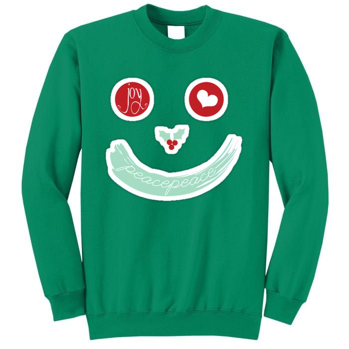 Christmas Peace Love Joy Holiday Smiley Sweatshirt