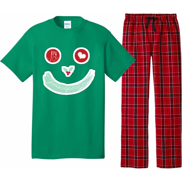 Christmas Peace Love Joy Holiday Smiley Pajama Set