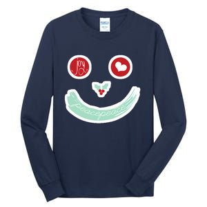 Christmas Peace Love Joy Holiday Smiley Tall Long Sleeve T-Shirt