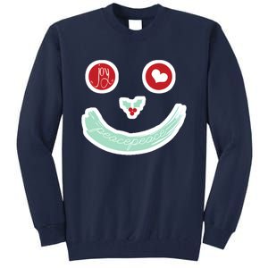 Christmas Peace Love Joy Holiday Smiley Tall Sweatshirt