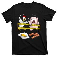 Cute Police Line Do Not Cross Funny Chicken Pig Eater Gift T-Shirt