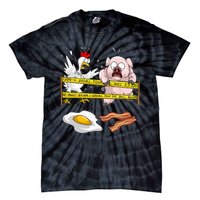 Cute Police Line Do Not Cross Funny Chicken Pig Eater Gift Tie-Dye T-Shirt