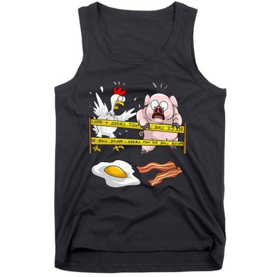 Cute Police Line Do Not Cross Funny Chicken Pig Eater Gift Tank Top